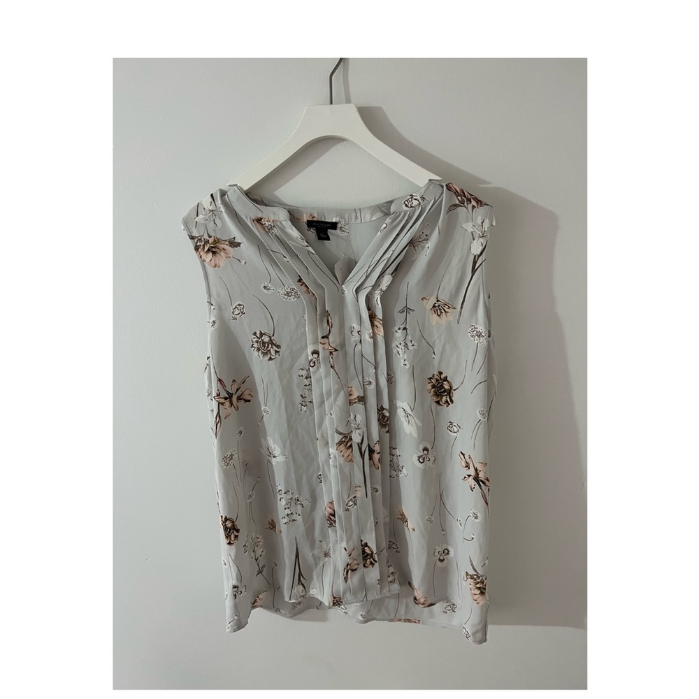 Light Gray Floral Ann Taylor Factory Blouse
